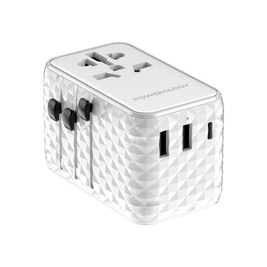 Powerology GaN Universal Charger Retractable Type-C Cable