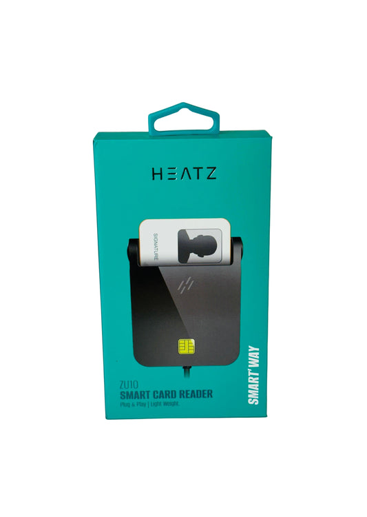 HEATZ smart card reader packaging on a white background