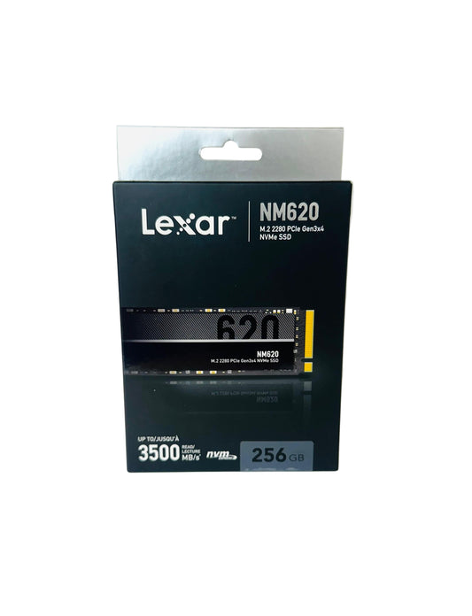 Lexar NM620 M.2 2280 PCIe Gen4 NVMe SSD packaging on a white background