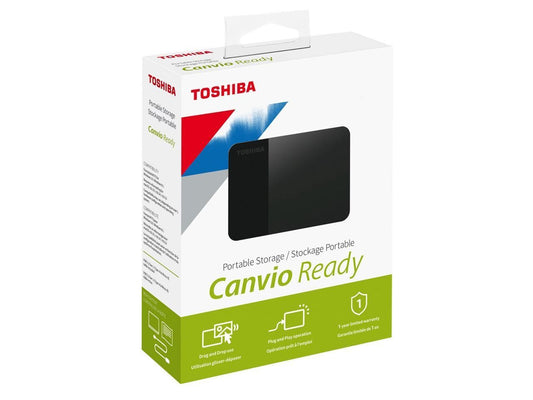 Toshiba Canvio Basics 1TB Portable External Hard Drive USB 3.0, Black - HDTB510XK3AA